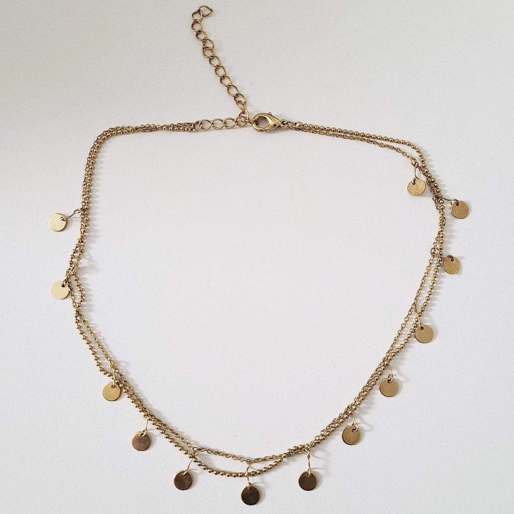Bohemian Layered Disc Necklace